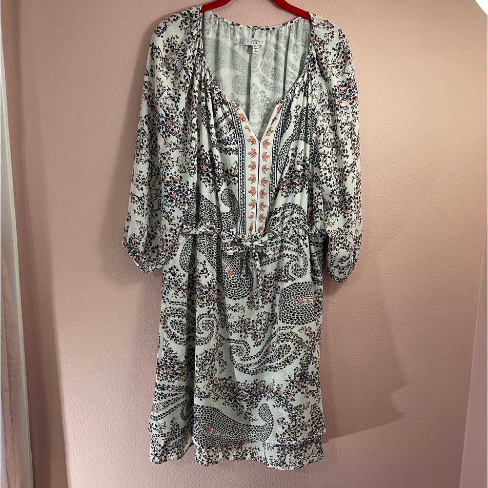 Fever brand Floral dress in size XL white with navy and peach